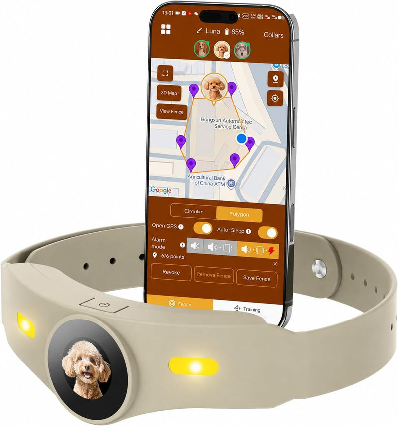 GPS Dog Collar Fence System with Free App, Electric Wireless Dog Fence