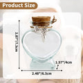 COSOWO Pet Hair Keepsake Bottle for Dogs & Cats, Memorial Glass Bottle with Heart Design, Includes 2 Silver Accessories, Pet Fur Keepsake for Pet Loss Remembrance, Heart Shape