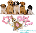 Volacopets Puppy Toys for Teething, Puppy Chew Toys for Small Dogs, Crinkle Dog Toys Small Breed Boredom and stimulating, Dog Toys for Small Dogs, Pink, 5-Pack