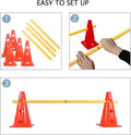 TNZMART Dog Agility Hurdle Cones Pet Jump Training Set Dog Agility Course Backyard Set Adjustable Obstacle Training Set