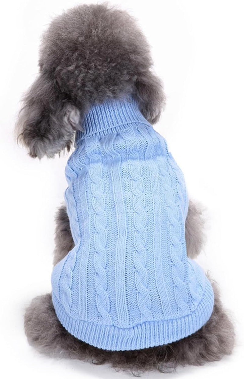 Knitted Small Dog Sweater, Turtleneck Pullover Warm Winter Puppy Clothes
