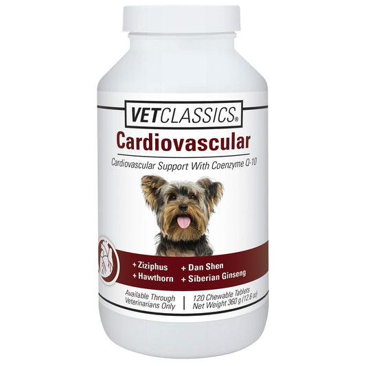 Vet Classics Cardiovascular Support Coenzyme Q-10 Dog Supplements – Pet Health Supplement for Dogs – Supports Dog Cardiovascular System – Includes Siberian Ginseng, Hawthorn – Chewable Tablets 120 Ct.