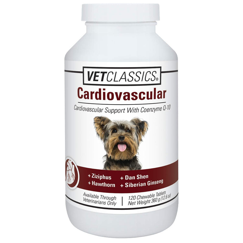 Vet Classics Cardiovascular Support Coenzyme Q-10 Dog Supplements – Pet Health Supplement for Dogs – Supports Dog Cardiovascular System – Includes Siberian Ginseng, Hawthorn – Chewable Tablets 120 Ct.