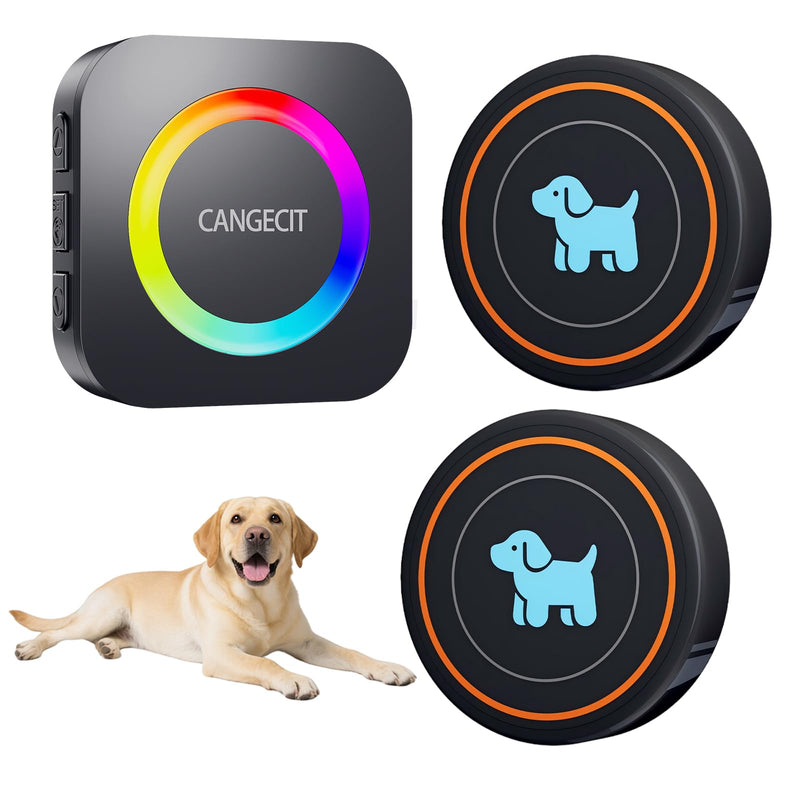 Dog Door Bell for Potty Training to Go Outside, Wireless Doggie Doorbell for Dogs, Puppy Training Bell with Touch Button, IP65 Waterproof, 1000ft Range, 55 Chimes & Adjustable Volume (2 Buttons)