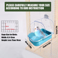Bird Bath for Cage, Cleaning Pet Supplies Cockatiel Bird Bathtub with Hanging Hooks for Little Bird Parrots Spacious Par
