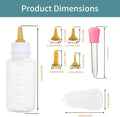 Pet Feeding Kit for Newborn Cats & Dogs | 50ml Milk Bottle + Dropper + 4 Replaceable Nipples | Kitten & Puppy Nursing Tools