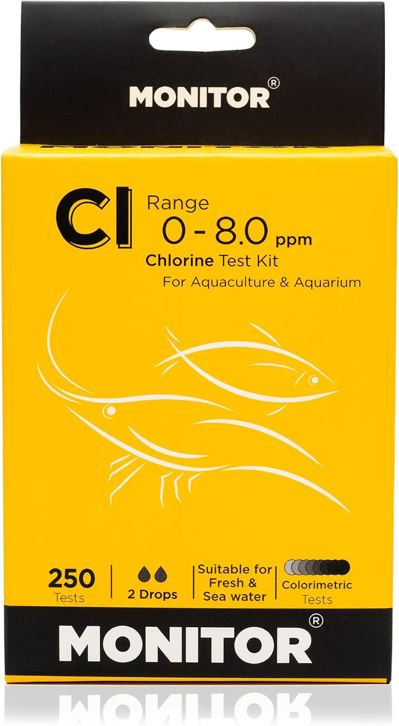 Monitor Chlorine Test KIT (250 Tests) - Monitor Aquarium and aquaculture Water Quality
