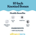 hotspot pets 10 Inch Large Rawhide Dog Bones - Made from Grass Fed Cows - Long Lasting Chews Great for Dental & Oral Car