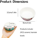 2 Pack Ceramic Guinea Pig Food Bowl Hamster Food Bowls for Gerbil Rat