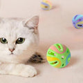 ANJOBIBI Colorful 1.9" Cat Toy Balls with Bell 6PCS, Interactive Hollow Design, Plastic, Training Exercise Toy(3 in 1 Color B)