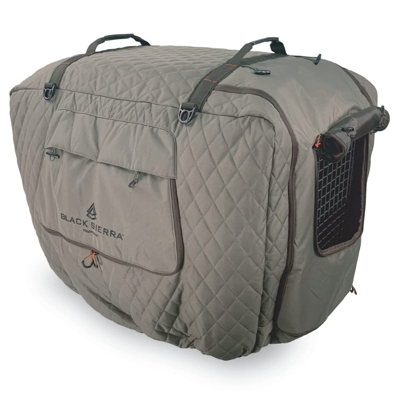 Black Sierra 41” Insulated XL Dog Kennel Cover – Ventilated, Weather‑Resistant Crate Cover with Carry Handles, Perfect for Duck Hunting, Cold‑Weather Transport, Camping & Travel