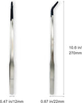 2 Pcs 10.6" Stainless Steel Reptile Feeding Tongs & Tweezers