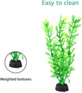 AQUANEAT Artificial Fish Tank Plants, Plastic Aquarium Decorations, Green Accessories, 10pcs