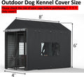 Outdoor Dog Kennel Cover, 8.1'Dx4.1'Wx6.06'H, Full Coverage Black