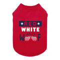Fitwarm Patriotic Red White and Woof Dog Shirt, 4th of July Dog Clothes for Small Dogs Boy Girl, Funny Doggy Summer Clothes, Pet Outfit, Red, Blue, White, Medium