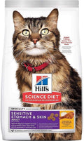 Hill's Science Diet Adult Sensitive Stomach & Skin Dry Cat Food, Chicken & Rice, 7 lb. Bag (Updated Formula)