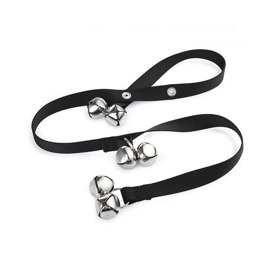 TJE Dog Doorbells Puppy Potty Training Tool Adjustable Rope with 6 Loud Bells Easy to Hang on Door Handles for Small Medium Dogs (Black)