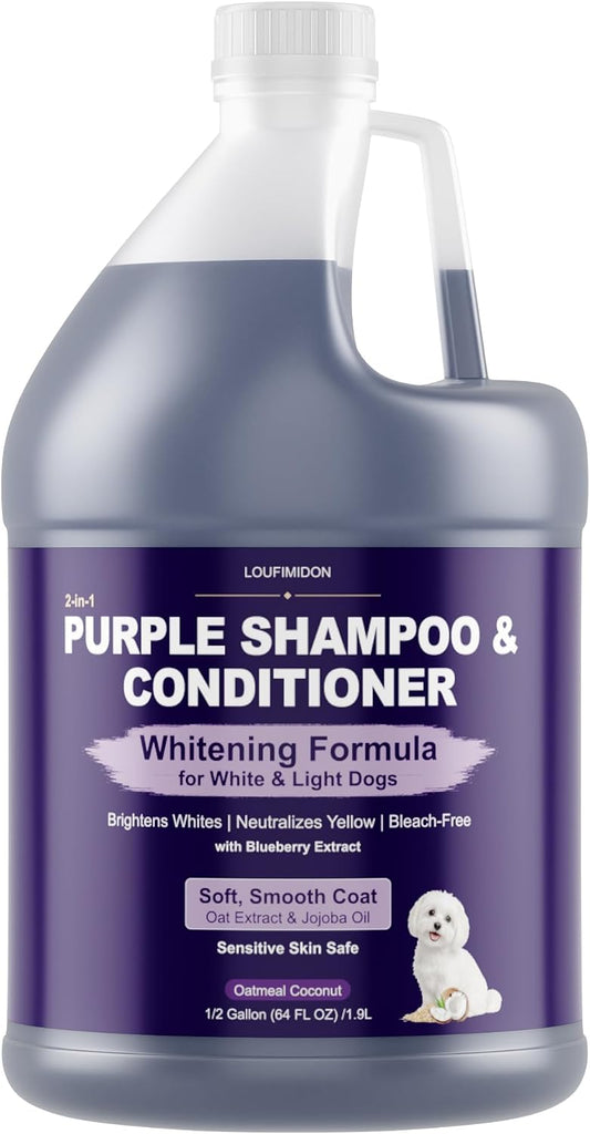 Dog Whitening Shampoo for White Dogs & Light-Colored Coats, 64oz