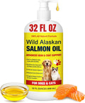 Wild Alaskan Salmon Oil for Dogs & Cats - Pure Liquid Fish Oil Skin Coat Supplement with Omega 3 6 9 Food Topper, Dry It