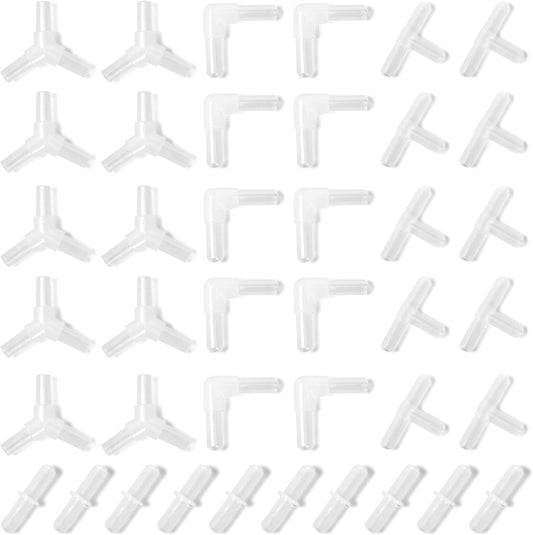 AQUANEAT Aquarium Airline Tubing Connector, Fish Tank Air Pump Connector, Plastic, 40Pcs