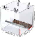 No Mess Bird Feeder for Cage, Automatic Acrylic Bird Feeder Seed Catcher Tray Cage with Stainless Steel Hooks for Small 