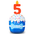 Dansydaisy Dog Birthday Cake Toy Accessories for Girl Boy Gifts, Squeaky Plush Toy for Dog Birthday Party Decor Favor for Large, Medium and Small Dogs(5th,Blue)
