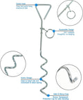 Dog Tie Out Stake, 16.9 Inch Spiral Ground Anchor with 360° Swivel Ring