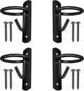Metal Bucket Hangers for Horse Stalls - Wall Mount Bucket Holder for Grain Feed - Black