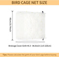 Bird Cage Seed Catcher, 45-90'' Adjustable Cover, Universal Nylon Mesh Net, Skirt Guard Accessories for Parrot Parakeet 