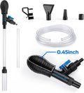 Small Aquarium Gravel Vacuum, Manual Siphon Water Changer for 3-10 Gal