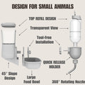 Automatic Pet Food Water Dispenser, Auto Gravity Pet Feeder Water Bottle Set for Crate Cage for Puppy Cat Rabbit Guinea 