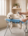 Dog Bath Holder for Small Dogs, Foldable Dog Grooming Hammock Stand，Blue