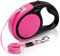 Taglory Retractable Dog Leash, 16ft No Tangle Leash Retractable for Small Medium Dogs Up to 44 lbs, One-Handed Brake, Pause, Lock, Pink