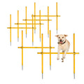 TNZMART 2.6 FT Dog Agility Obstacle Course Backyard Set Wave Poles and Adjustble Hurdles Training Exercise Equipment for Dogs (Pack of 6 Yellow)