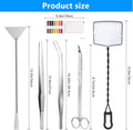 Luxiv Aquarium Aquascape Tools Kit, 6 in 1 A Aquatic Plant Aquascaping Tool Stainless Steel Tweezers Scissors Spatula fo