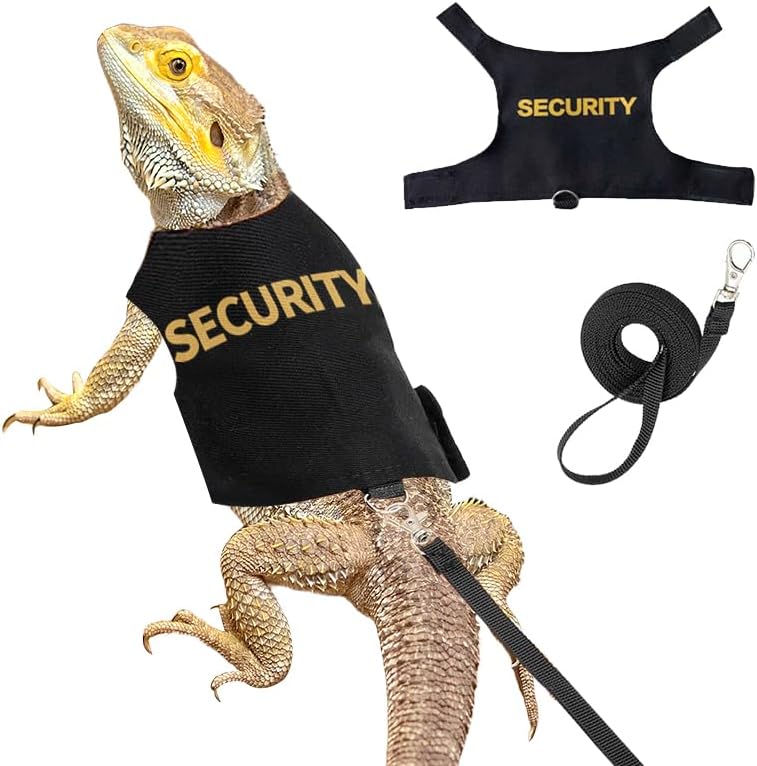 Bearded Dragon Harness and Leash-Bearded Dragon Clothes Lizard Accessories Stuff for Escape Proof Small Animal Reptile A