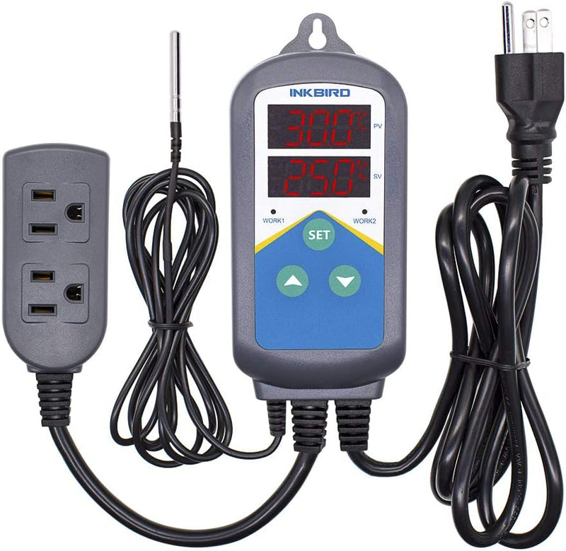 Inkbird Digital Temperature Probe Controller Thermostat Timer AC 110V 1200W Only Heating Plug Time Switch Reptile Breedi