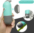 Dog Poop Bag Holder with LED Flashlight for Night Walks,Silicone Tether & Panda Pattern Clip for Used Bags, Hands-Free Metal Leash Carabiner, Includes 15 Scented Waste Bags (Crystal Blue)