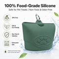 Upgraded Dog Treat Pouch with Strong Magnetic Closure - Small Silicone Training Bag, Waist-Mounted Clip & Leash Carabine