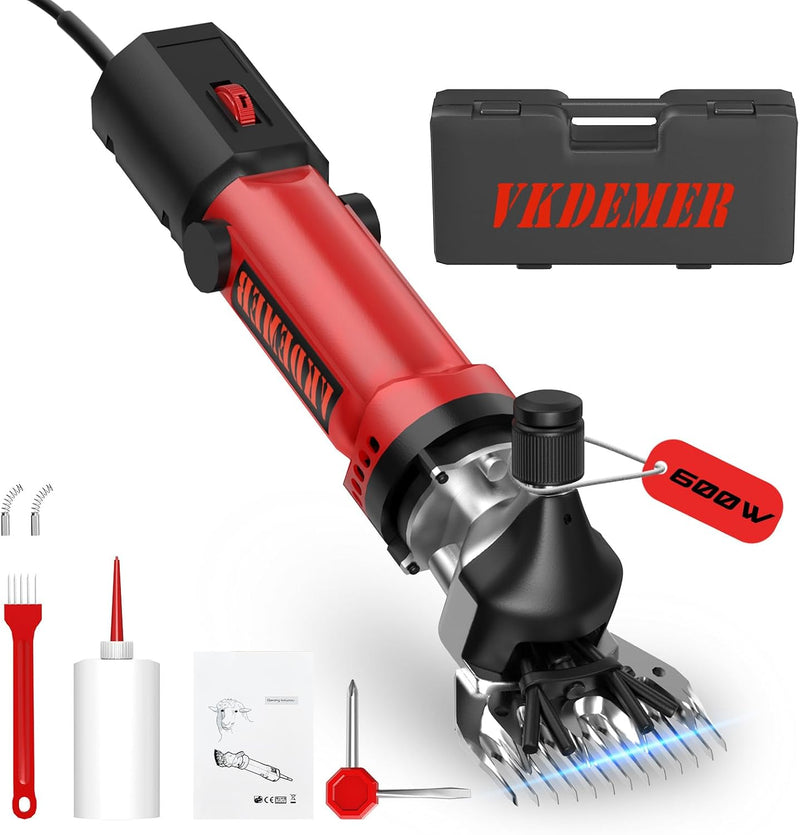 Electric Sheep Shears,600W Upgraded Professional Sheep Clippers,6 Speed Heavy Duty Shearing Clipper,13-Teeth Animal Groo