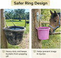 Horse Stall Bucket Hooks, Heavy Duty Metal Ring Bucket Hangers with J-Hook, Wall Mounted Water Feed Bucket Holder for Ba