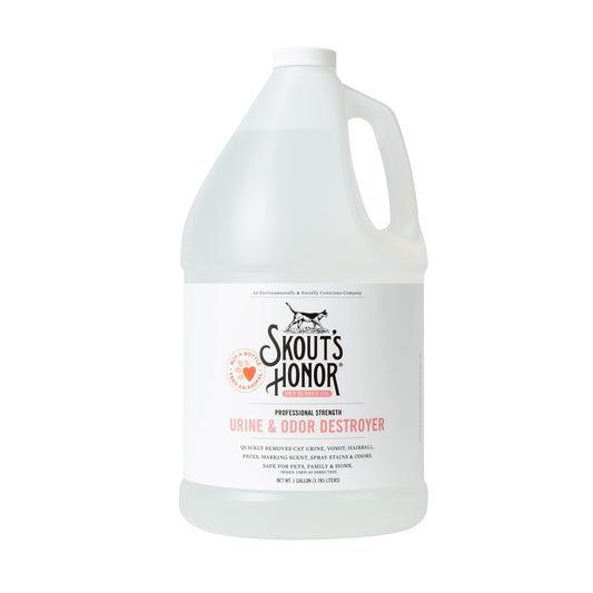 Skout's Honor Cat Urine & Odor Destroyer - Professional Strength, Plant-Powered, Cruelty-Free Urine Eliminator for Carpets and Indoor Living Spaces, 128 oz.