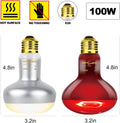 REPTI ZOO 2 Pack 100W Reptile Heat Lamp Bulbs,Upgraded Reptile Day and Night Basking Spot Bulb Combo Amphibian Infrared 