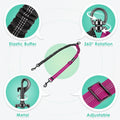 AUTOWT Two Dog Lead, 2 in 1 Upgraded Double Dog Leash Attachment Combine Adjustable Strap and Shock Absorbing Bungee No 