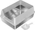 XXXL Stainless Steel Litter Box with Lid, offering Big Cats & Multi-Cats