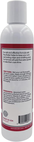 Warren London Hypoallergenic Cat Shampoo + Conditioner – Unscented 8 oz | Shea Butter Moisturizes Dry Skin & Reduces Dandruff | Soap-Free 2-in-1 for Dander & Allergy Control | Made in USA