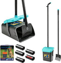 Pooper Scooper, 46" Long Handle Heavy Duty Picker-Upper, Swivel Bin Rake Kit with Bag Attachment, 100 Waste Bags for Sma
