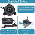 DaToo Aquarium LED Air Bubble Stone Disk 2 Inch with 6 Dazzle Color LEDs Fish Tank Oxygen Bubble LED Light Color Auto Ch