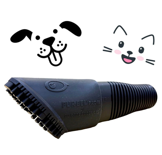 Buff Brite Fur Remover PRO II (2.0) with Fang Adapter - Dog and Cat Grooming Tool, Vacuum Attachment for Pet Hair Removal