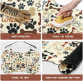 Dog Food Mats for Floors Waterproof, Pet Feeding Absorbent Water Bowl Mat Cat Placemats Beige Bone Shape 19 * 12 inch